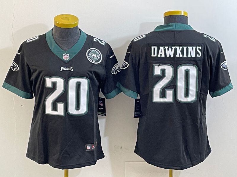 Youth Philadelphia Eagles 20 Dawkins Black 2025 Nike Vapor Limited NFL Jersey style 4
